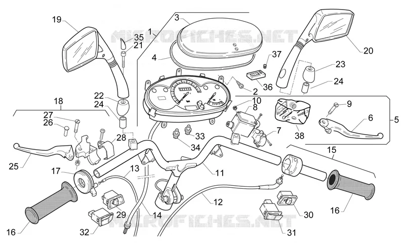 Handlebar - Dashboard Aprilia APRILIA-SCOOTER 50 GULLIVER 1996  Gulliver H20