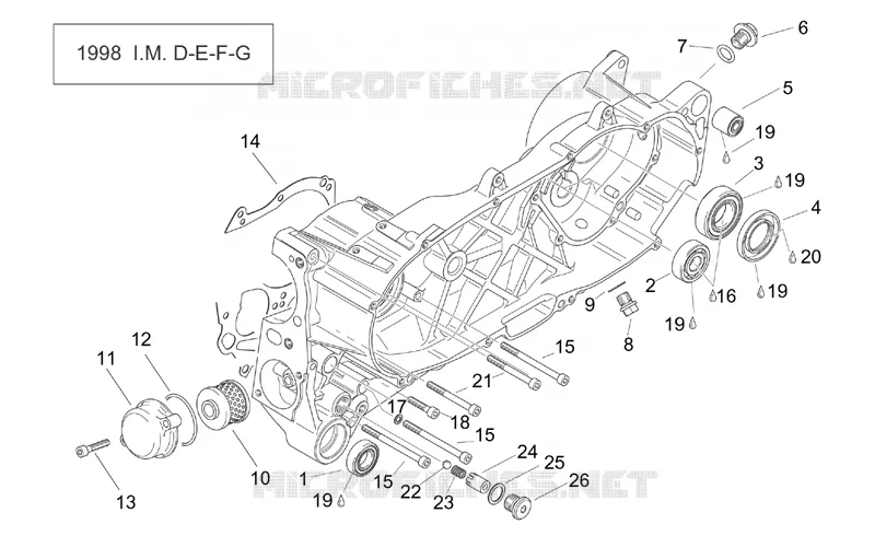 Central semi-crankcase II Aprilia APRILIA-SCOOTER 150 LEONARDO 1996  Leonardo
