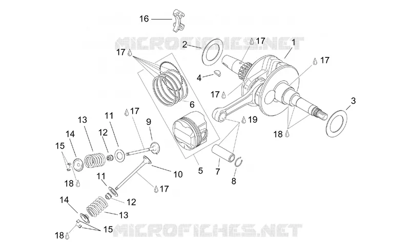 Crankshaft - valves Aprilia APRILIA-SCOOTER 150 LEONARDO 1997  Leonardo