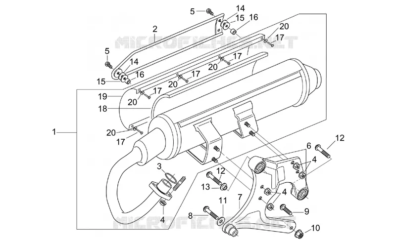 Exhaust unit Aprilia APRILIA-SCOOTER 125 LEONARDO 1997  Leonardo