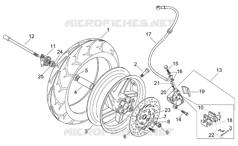 Front wheel Aprilia APRILIA-SCOOTER 125 LEONARDO 1996  Leonardo