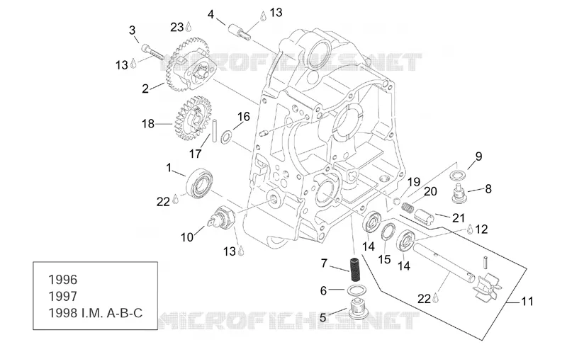 RH Semi-crankcase I Aprilia APRILIA-SCOOTER 125 LEONARDO 1998  Leonardo