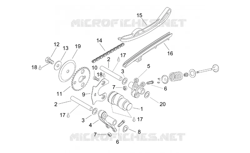 Valve control Aprilia APRILIA-SCOOTER 150 LEONARDO 1997  Leonardo