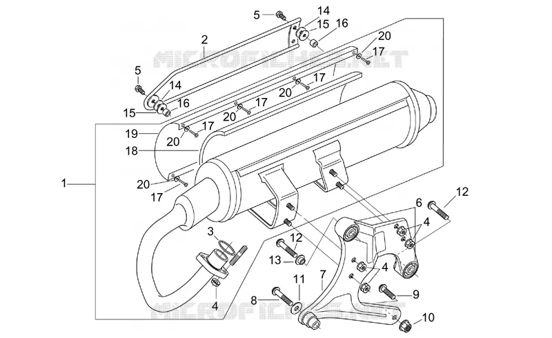 Exhaust unit Aprilia APRILIA-SCOOTER 125 LEONARDO 2000  Leonardo