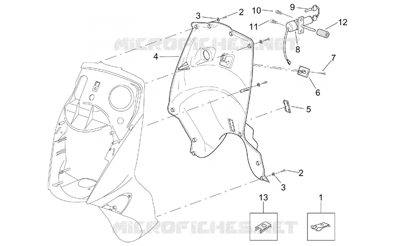 Front body - Internal shield Aprilia APRILIA-SCOOTER 150 LEONARDO 1999  Leonardo