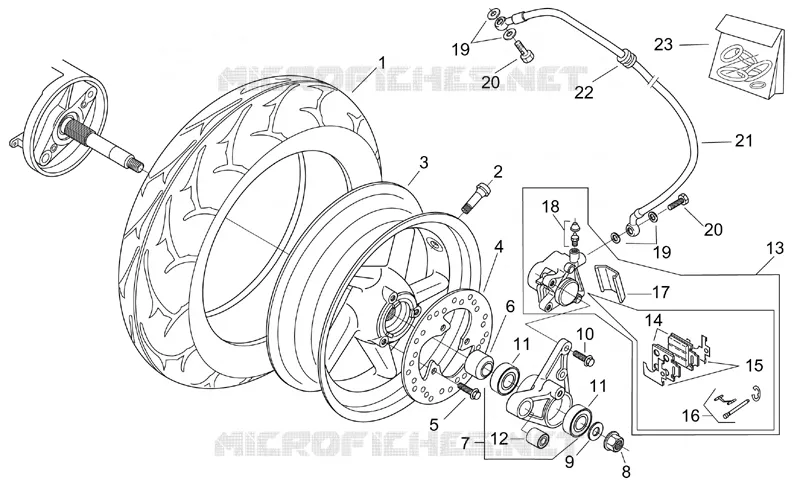 Rear wheel Aprilia APRILIA-SCOOTER 125 LEONARDO 2001  Leonardo