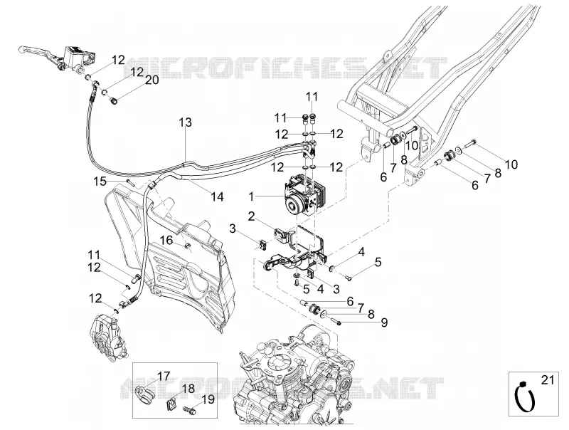 ABS Brake system Aprilia APRILIA-MOTORCYCLES 125 RS 2018  RS 125 REPLICA 4T ABS E4