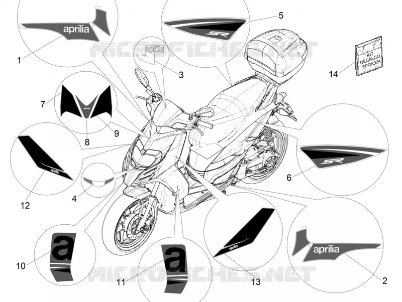 Plates - Emblems Aprilia APRILIA-SCOOTER 50 SR 2018  SR 50 Motard 50 2T Euro 4