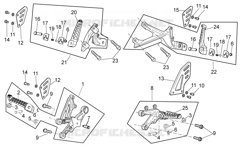 Foot rests Aprilia APRILIA-MOTORCYCLES 1100 TUONO 2018  Tuono V4 1100 RF E4 ABS