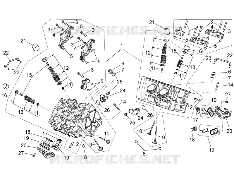 Cylinder head - valves Aprilia APRILIA-MOTORCYCLES 1100 TUONO 2018  Tuono V4 1100 RF E4 ABS