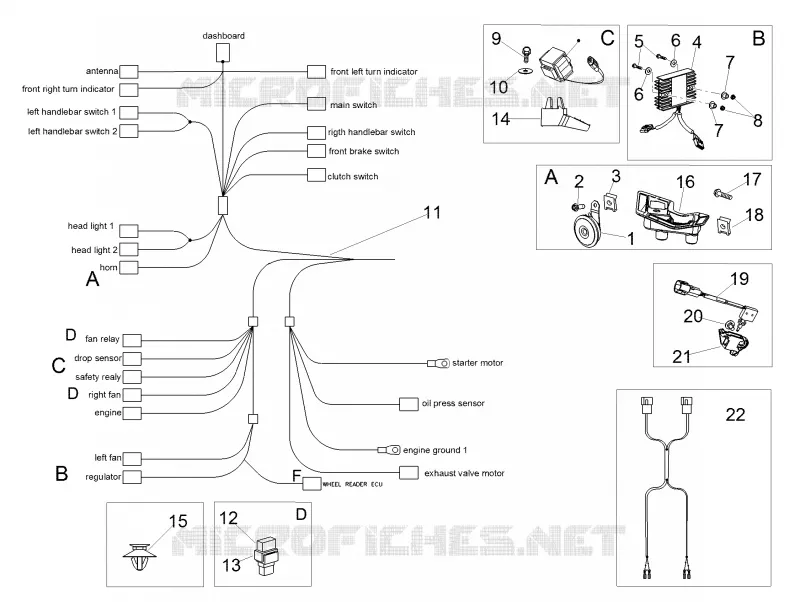 Electrical system I Aprilia APRILIA-MOTORCYCLES 1100 TUONO 2018  Tuono V4 1100 RF E4 ABS