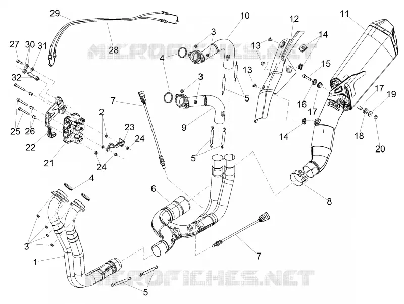 Exhaust pipe I Aprilia APRILIA-MOTORCYCLES 1100 TUONO 2017  Tuono V4 1100 RR E4 ABS