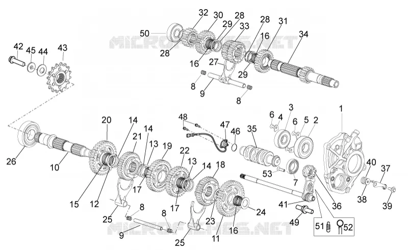 Gear box Aprilia APRILIA-MOTORCYCLES 1100 TUONO 2018  Tuono V4 1100 RR E4 ABS