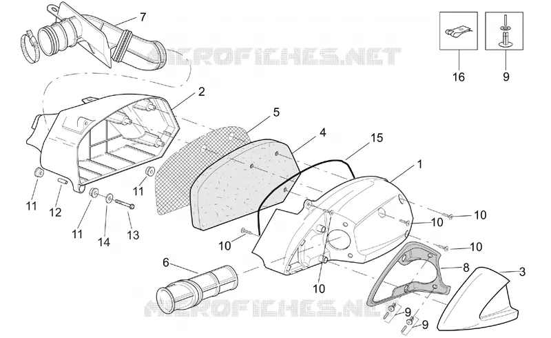 Air box Aprilia APRILIA-SCOOTER 250 LEONARDO 2004  Leonardo (engine Minarelli)