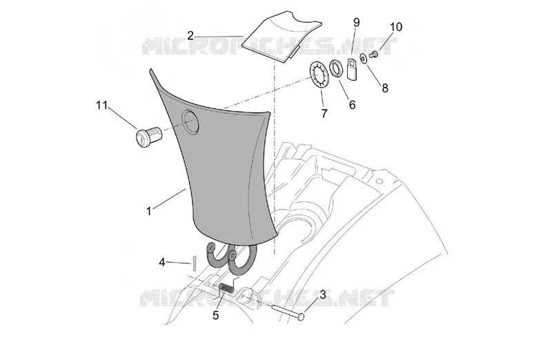 Central body - Tunnel Aprilia APRILIA-SCOOTER 300 LEONARDO 2004  Leonardo (engine Minarelli)