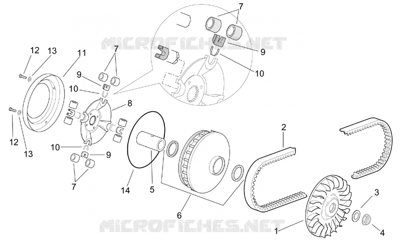 Variator Aprilia APRILIA-SCOOTER 250 LEONARDO 2003  Leonardo (engine Minarelli)