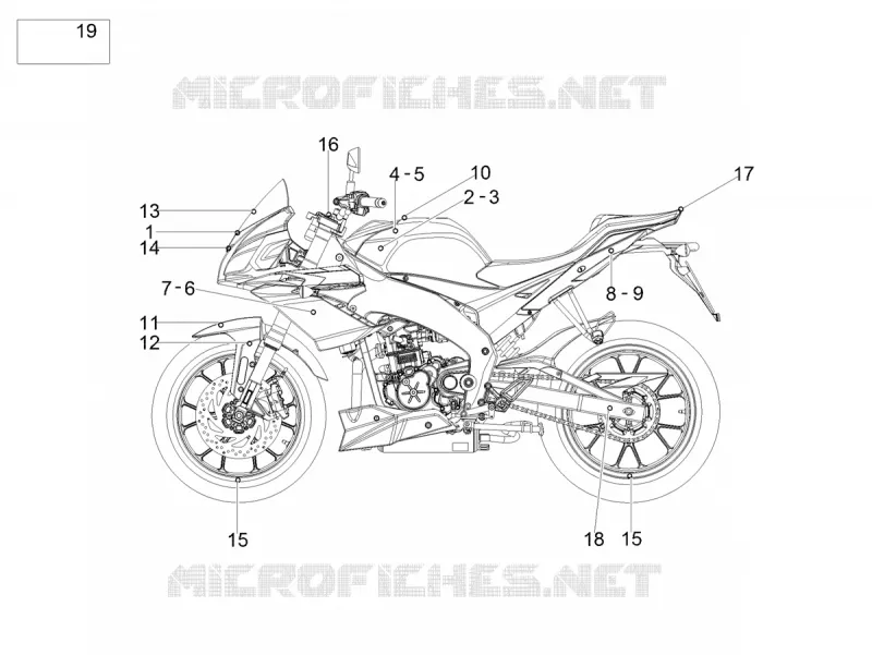 Decal Aprilia APRILIA-MOTORCYCLES 125 TUONO 2017  Tuono 125 4T E4 ABS