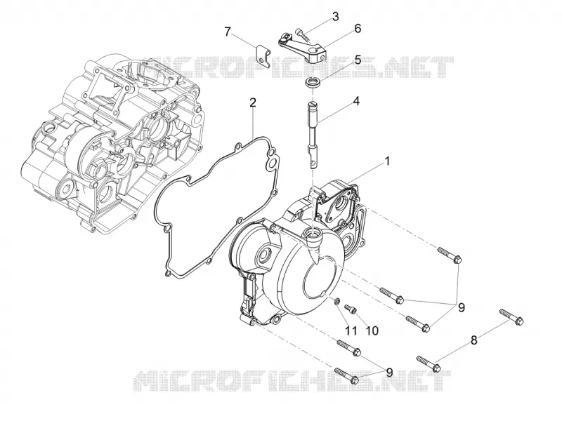 Clutch cover Aprilia APRILIA-MOTORCYCLES 50 SX 2018  SX 50 Euro 4