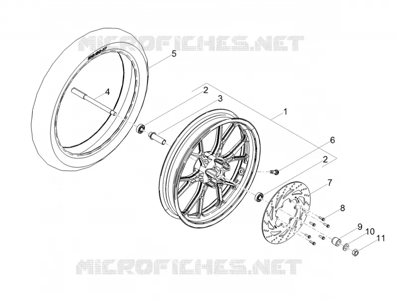 Front wheel Aprilia APRILIA-MOTORCYCLES 50 SX 2019  SX 50 Euro 4