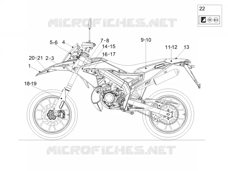 Decal Aprilia APRILIA-MOTORCYCLES 50 SX 2018  SX 50 Factory Euro 4