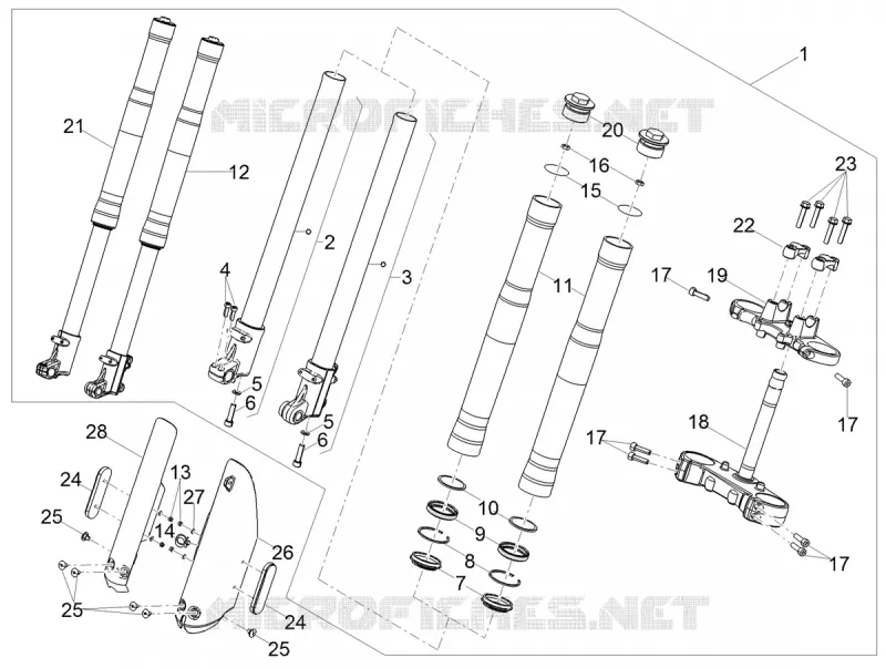 Front fork Aprilia APRILIA-MOTORCYCLES 50 SX 2018  SX 50 Factory Euro 4