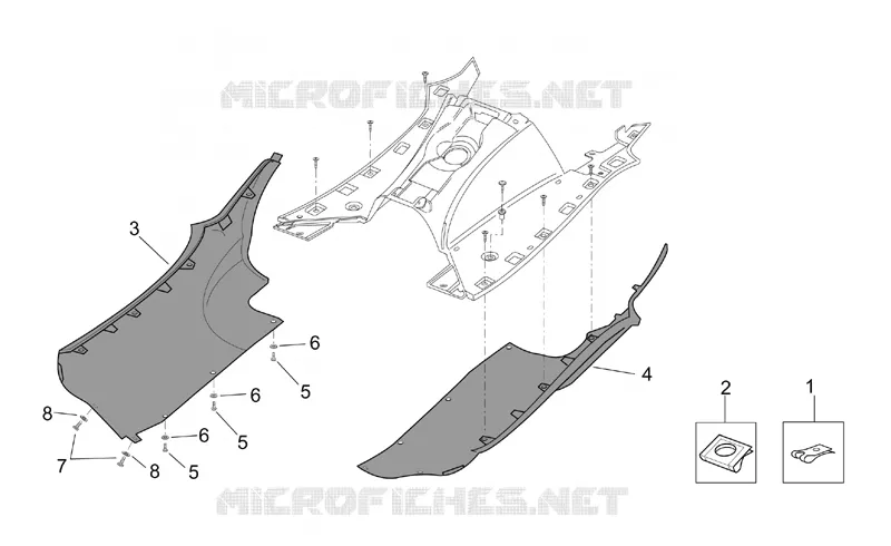 Central body - Side fairings Aprilia APRILIA-SCOOTER 125 LEONARDO 2003  Leonardo ST