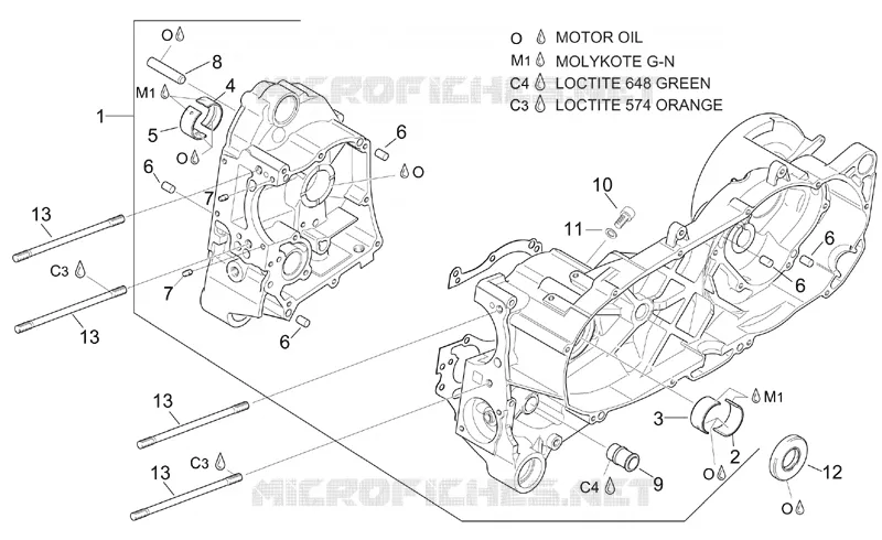 Crankcase Aprilia APRILIA-SCOOTER 125 LEONARDO 2004  Leonardo ST