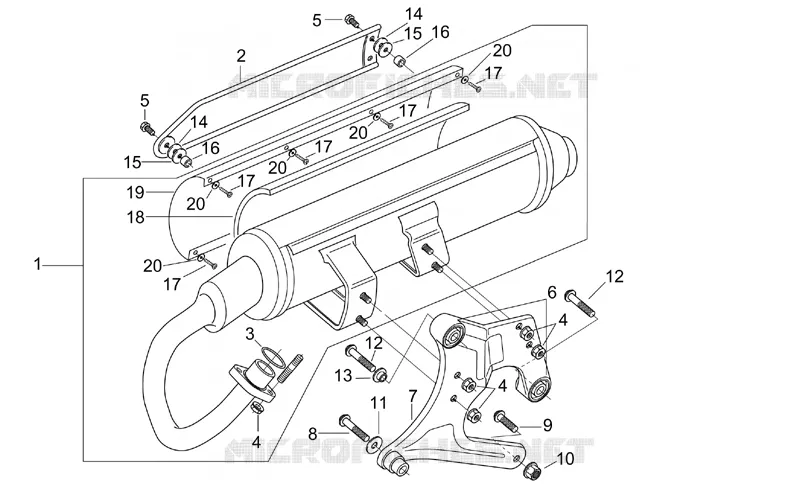 Exhaust unit Aprilia APRILIA-SCOOTER 150 LEONARDO 2001  Leonardo ST