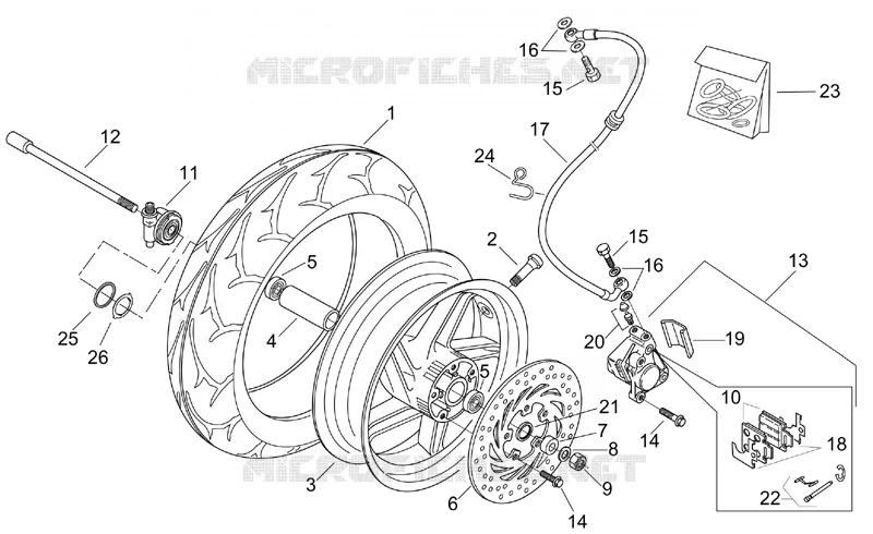 Front wheel Aprilia APRILIA-SCOOTER 125 LEONARDO 2004  Leonardo ST