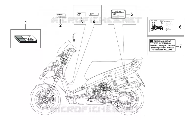 Plate set and handbook Aprilia APRILIA-SCOOTER 150 LEONARDO 2001  Leonardo ST