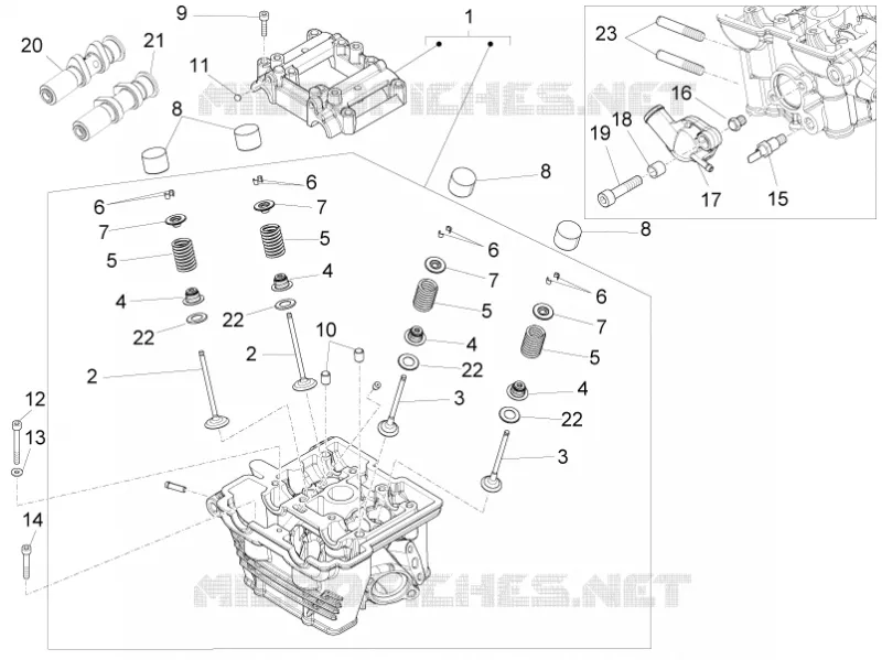 CYLINDER HEAD - VALVES Aprilia APRILIA-MOTORCYCLES 125 RS 2019  RS 125 Replica GP 4T Euro 4 ABS