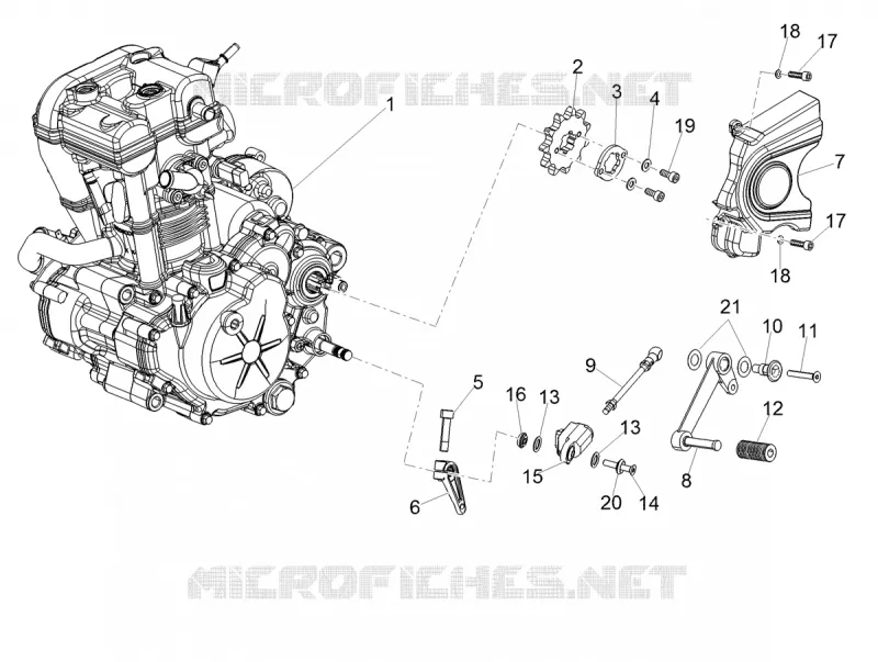 ENGINE - GEAR LEVER - SPROCKET Aprilia APRILIA-MOTORCYCLES 125 RS 2019  RS 125 Replica GP 4T Euro 4 ABS