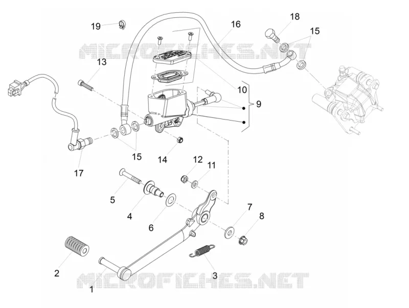 REAR BRAKE MASTER CYLINDER Aprilia APRILIA-MOTORCYCLES 125 RS 2019  RS 125 Replica GP 4T Euro 4 ABS