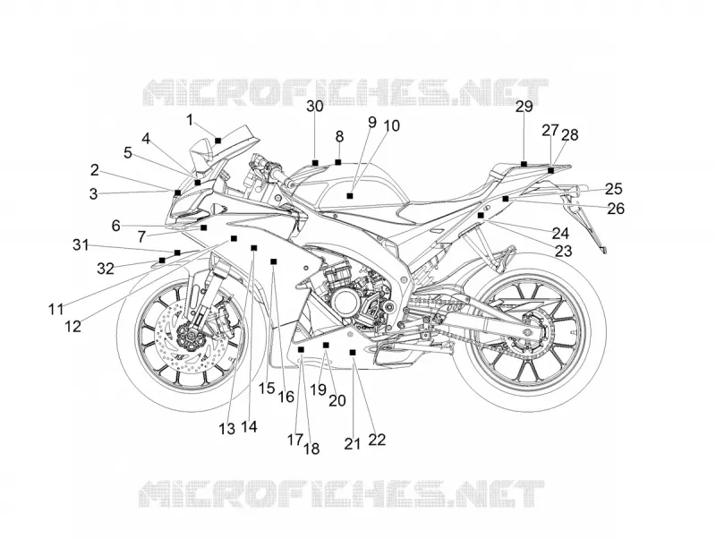 STICKERS Aprilia APRILIA-MOTORCYCLES 125 RS 2019  RS 125 Replica GP 4T Euro 4 ABS
