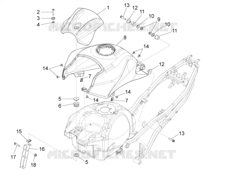 TANK COVER Aprilia APRILIA-MOTORCYCLES 125 RS 2019  RS 125 Replica GP 4T Euro 4 ABS