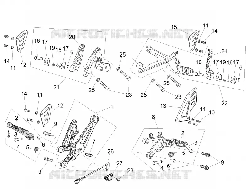 FOOTRESTS Aprilia APRILIA-MOTORCYCLES 1000 RSV4 2018  RSV4 1000 Racing Factory Euro 4 ABS