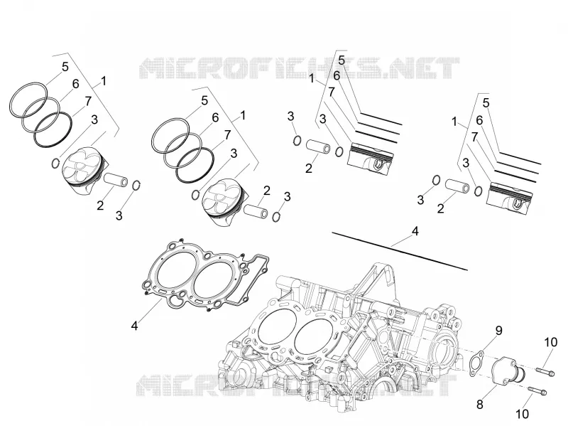 CYLINDER - PISTON Aprilia APRILIA-MOTORCYCLES 1000 RSV4 2019  RSV4 1000 RR Euro 4 ABS
