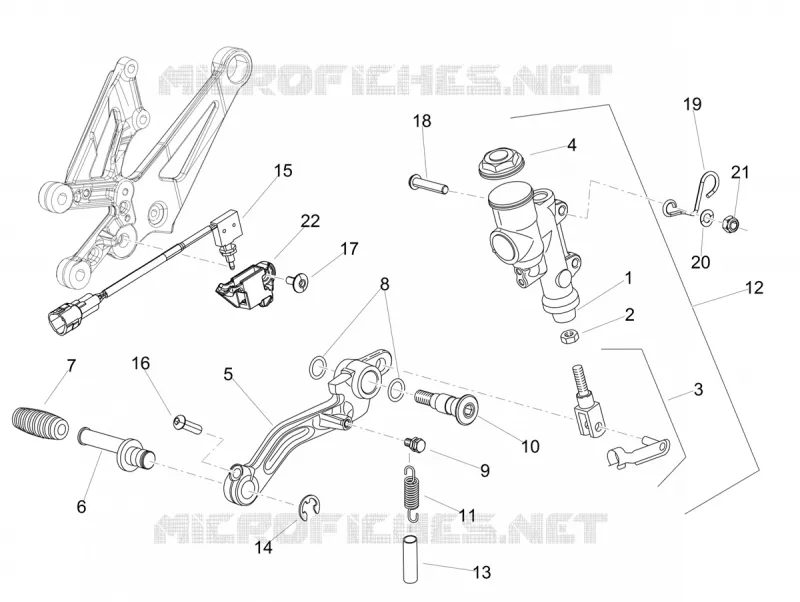 REAR BRAKE MASTER CYLINDER Aprilia APRILIA-MOTORCYCLES 1000 RSV4 2019  RSV4 1000 RR Euro 4 ABS