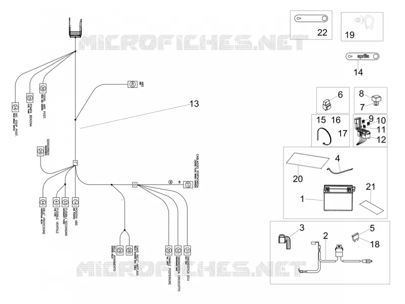 REAR ELECTRICAL SYSTEM Aprilia APRILIA-MOTORCYCLES 1000 RSV4 2019  RSV4 1000 RR Euro 4 ABS