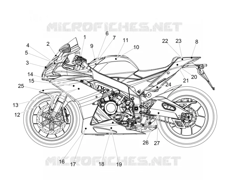STICKERS Aprilia APRILIA-MOTORCYCLES 1000 RSV4 2019  RSV4 1000 RR Euro 4 ABS