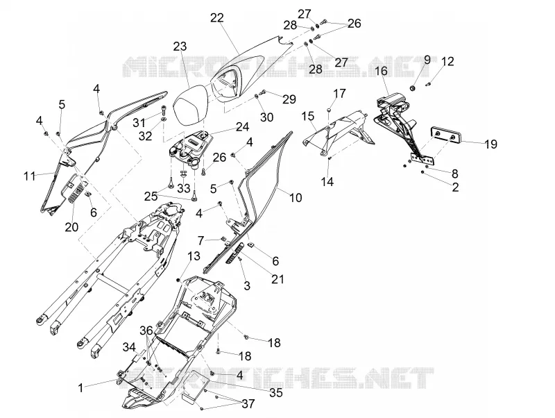 REAR FAIRINGS Aprilia APRILIA-MOTORCYCLES 1000 RSV4 2019  RSV4 1000 RR Euro 4 ABS