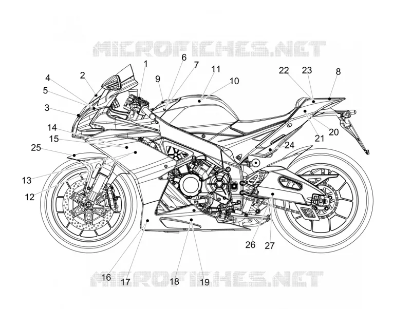 STICKERS Aprilia APRILIA-MOTORCYCLES 1000 RSV4 2019  RSV4 1000 RR Euro 4 ABS