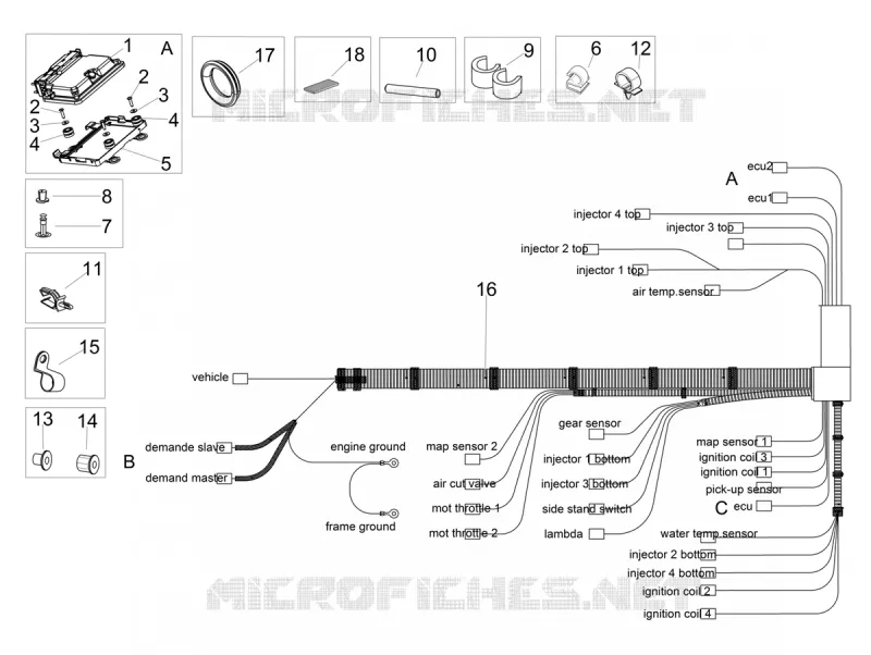 CENTRAL ELECTRICAL SYSTEM Aprilia APRILIA-MOTORCYCLES 1000 RSV4 2020  RSV4 1000 RR Euro 4 ABS