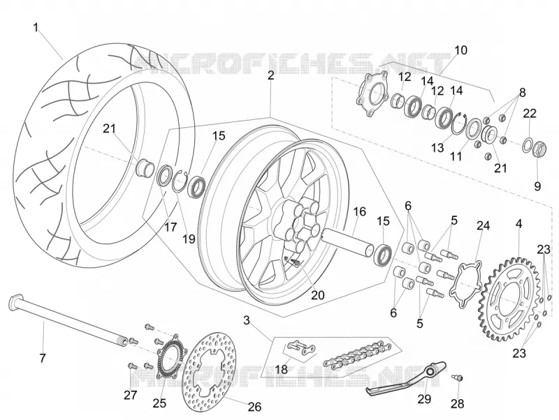 REAR WHEEL Aprilia APRILIA-MOTORCYCLES 1100 RSV4 2020  RSV4 1100 Racing Factory Euro 4 ABS