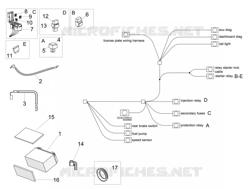 Electrical system II Aprilia APRILIA-MOTORCYCLES 1100 TUONO 2019  Tuono V4 1100 RR Euro 4 ABS