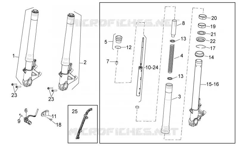 Front fork Aprilia APRILIA-MOTORCYCLES 1100 TUONO 2019  Tuono V4 1100 RR Euro 4 ABS