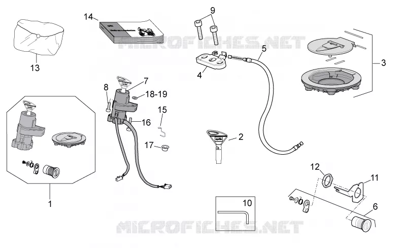 Lock hardware kit Aprilia APRILIA-MOTORCYCLES 1100 TUONO 2019  Tuono V4 1100 RR Euro 4 ABS