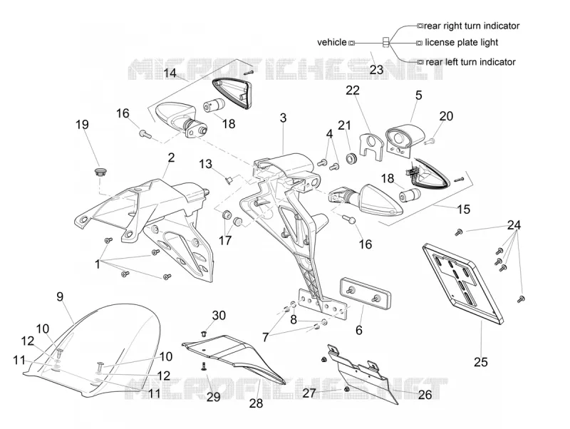 Rear body II Aprilia APRILIA-MOTORCYCLES 1100 TUONO 2019  Tuono V4 1100 RR Euro 4 ABS
