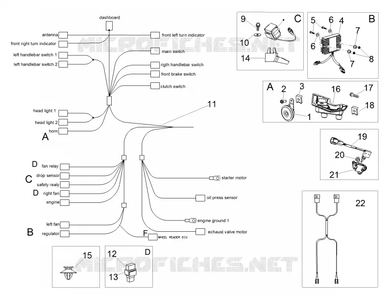 Electrical system I Aprilia APRILIA-MOTORCYCLES 1100 TUONO 2019  Tuono V4 1100 RR Euro 4 ABS