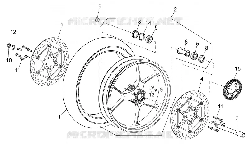 Front wheel Aprilia APRILIA-MOTORCYCLES 1100 TUONO 2020  Tuono V4 1100 RR Euro 4 ABS